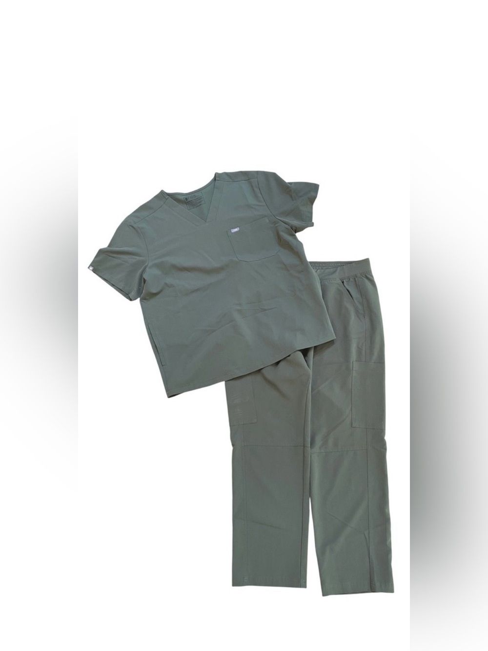 FIGS Scrub Set Mens XL Short Green Minimalist Chisec Top Cargo Axim Pants Set